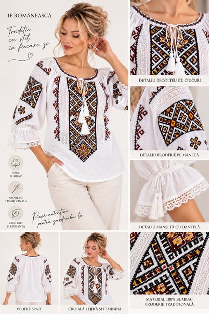 Bluza dama SE26F alb/mov