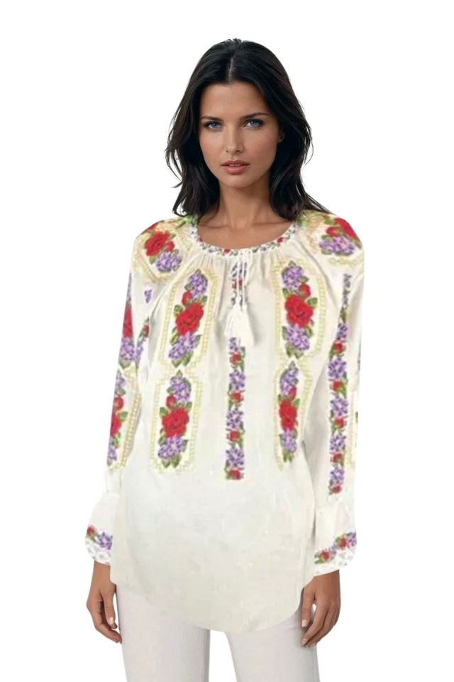 Bluza tip ie dama R25 alb/mov
