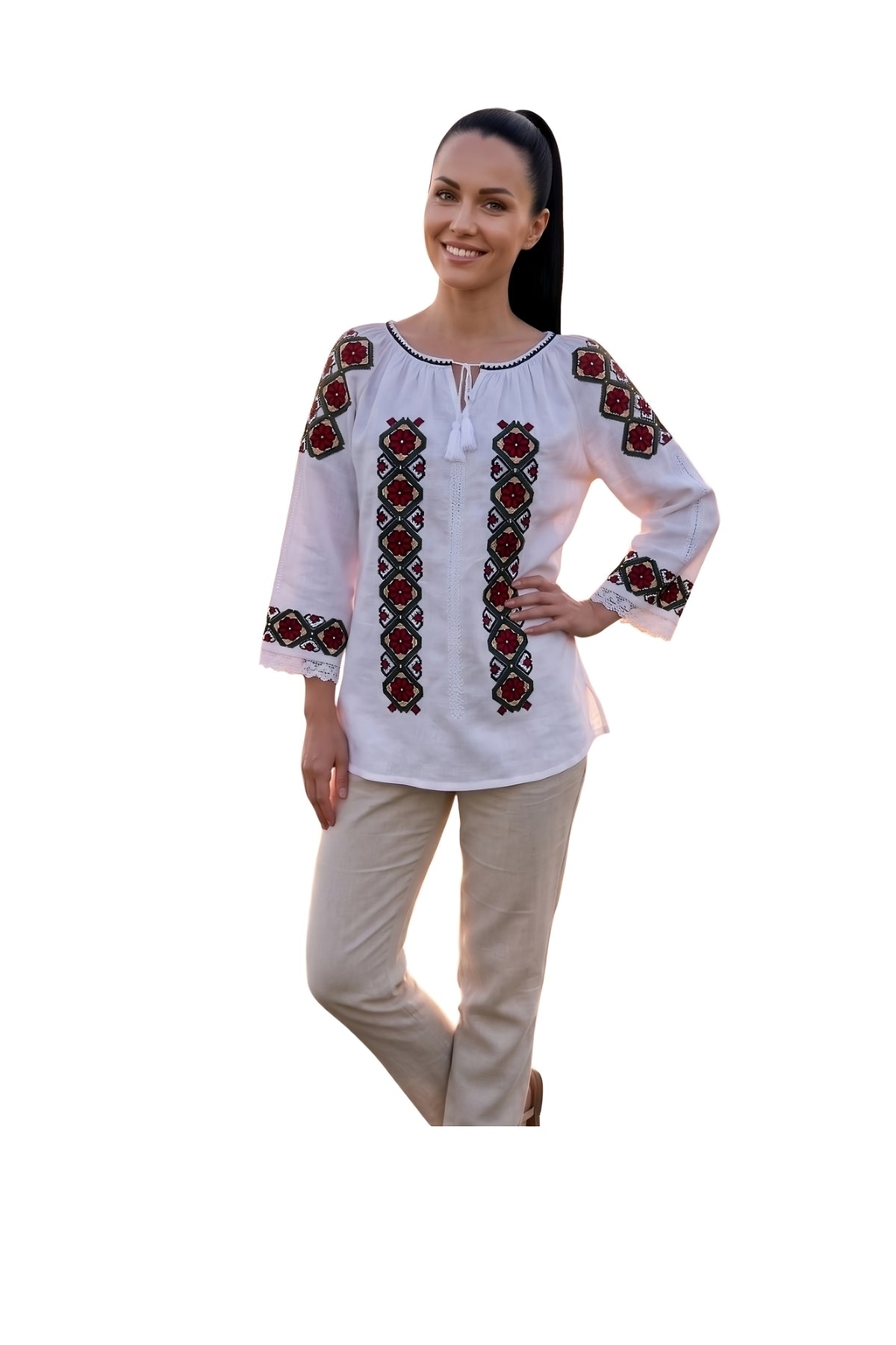 Bluza dama 2IU26 alb/crem