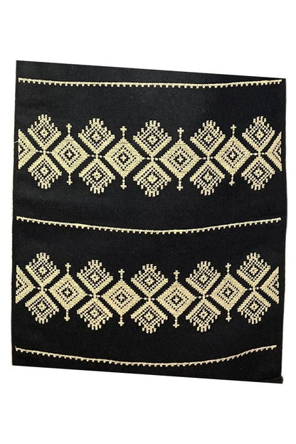 Fusta dama casual tip fota cu romburi din stofa, negru/bej, One Size INTL