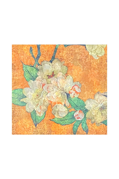 Esarfa de lux din matase naturala, turcoaz/maro, 180x70cm