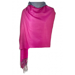 Fular Casmir Dama 2 Fete Ciclam/Gri-DACSHOP
