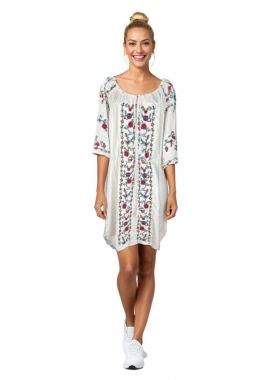 Rochie dama S25 alb/mov