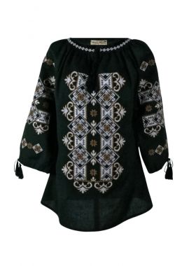 Bluza traditionala verde, dama B2, verde/maro