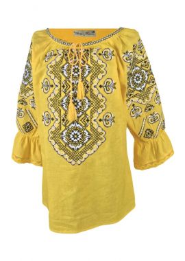 Bluza traditionala galbena, dama  ML09