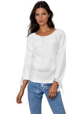 Ie dama alba cu broderie R352 , alb