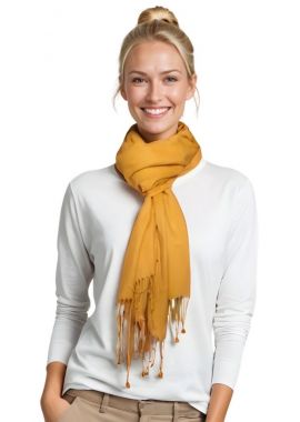 Esarfa  casmir, dama, galben