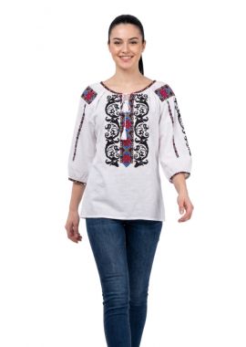 Bluza dama AU26 alb/negru