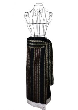 Fusta tip catrinta cu broderie traditionala one size, negru/auriu