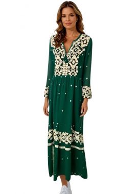 Rochie traditionala verde, dama RL24, verde moss