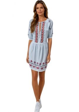 Rochie traditionala alba dama, R24, alb crystal/roz
