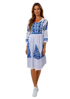 Rochie traditionala alba dama, RDCAB, alb