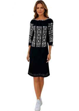Rochie traditionala dama bleumarin, R11D, albastru