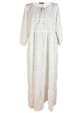Rochie traditionala dama R25 alb/optic