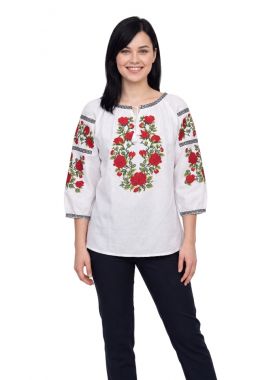 Bluza dama IL26 alb/rosu