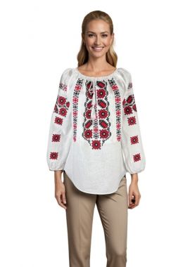 Ie dama traditionala I26 alb/negru mahon