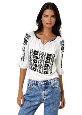 Ie dama alba cu broderie, ML RR 1 alb