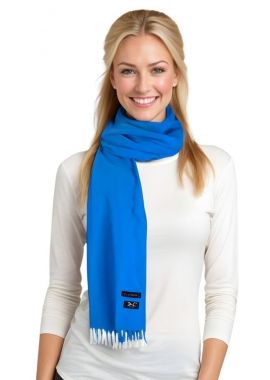 Fular dama uni 24 180x70 cm, albastru azur
