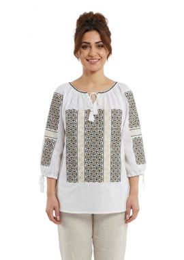 Ie dama traditionala A26 alb/bej