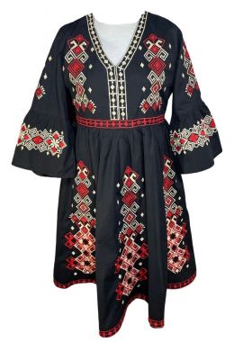 Rochie casual dama, Dacali, IRA 3, negru/rosu