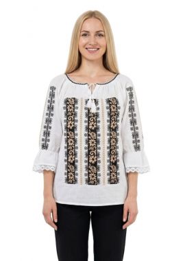 Ie dama traditionala A26 alb/crem