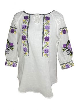 Bluza dama casual RM 95, Dacali, alb/mov