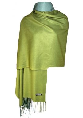 Fular tip sal, cu doua fete uni, Dacali, verde fistic, 185x75 cm