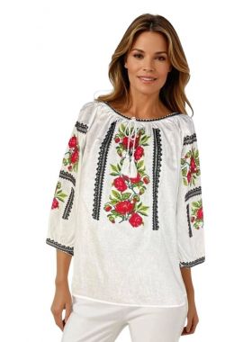 Bluza dama tip ie 257 alb/roz