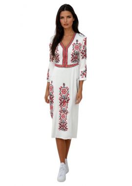 Rochie dama casual RD2, Dacali, alb/negru