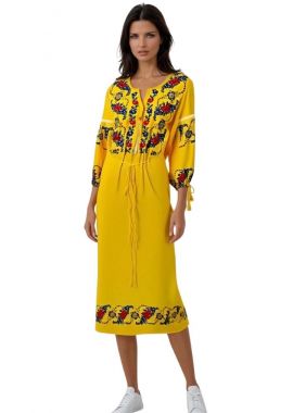 Rochie traditionala galbena, dama RC24, galben