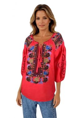 Bluza traditionala rosie,  dama, R25