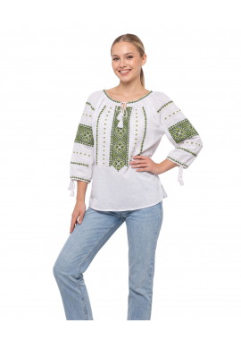 Bluza dama IL26 alb/verde