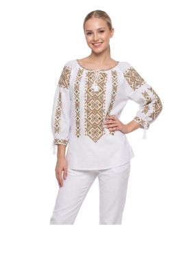 Bluza dama IL26 alb/maro