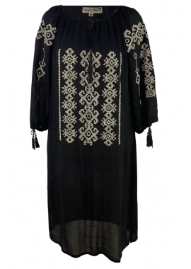 Rochie traditionala neagra dama, R151, negru darth vader