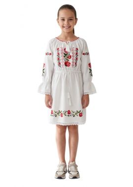 Rochie fete F alb/roz