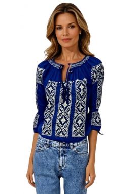 Bluza traditionala bleumarin, dama RA11