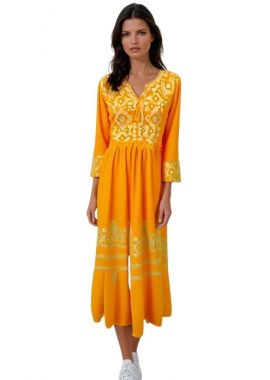 Rochie traditionala portocalie, dama RL24, portocaliu