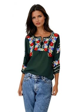 Bluza traditionala verde, dama R, verde
