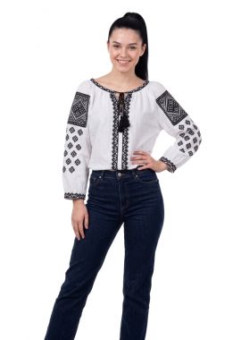 Bluza dama IL26 alb/negru