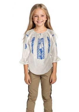 Bluza fete CPO alb/albastru