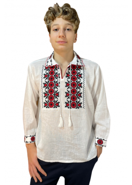 Bluza tip ie baieti R9, Dacali, alb/rosu inchis, 110 cm
