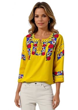Bluza traditionala galbena R, galben