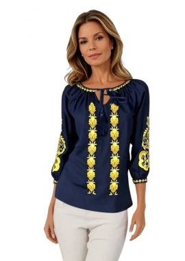 Bluza traditionala bleumarin, dama B2