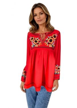 Bluza traditionala rosie, dama B23, rosu