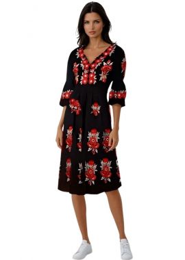 Rochie traditionala neagra dama, RD2, negru