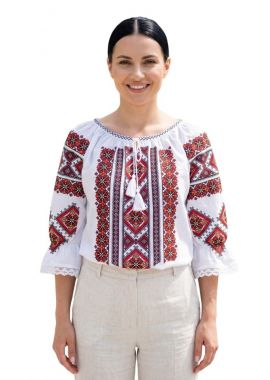 Bluza dama M26 alb/rosu bordo