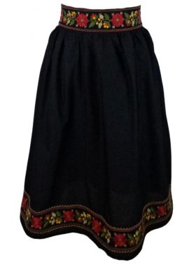 Fusta dama traditionala, negru/verde