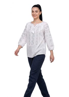 Bluza dama AU26 alb/argintiu