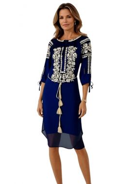 Rochie dama bleumarin/bej