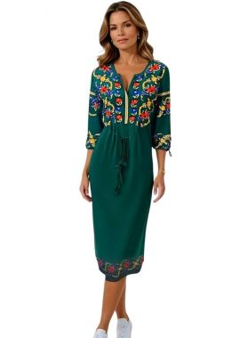 Rochie traditionala verde, dama RC24, verde